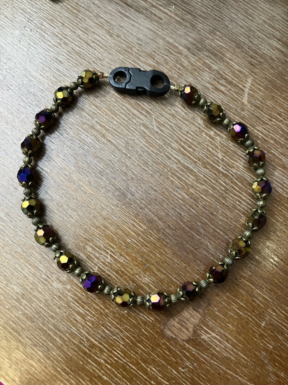 Iridescent Hematite Beaded Pet jewelry 
12”